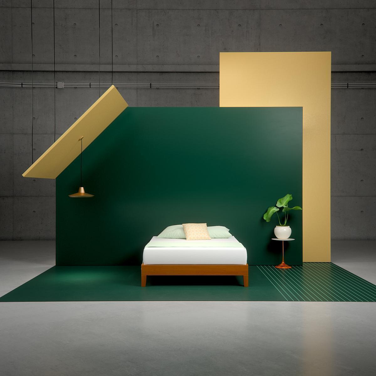 Wooden Deluxe Platform Bed Frame - wide shot