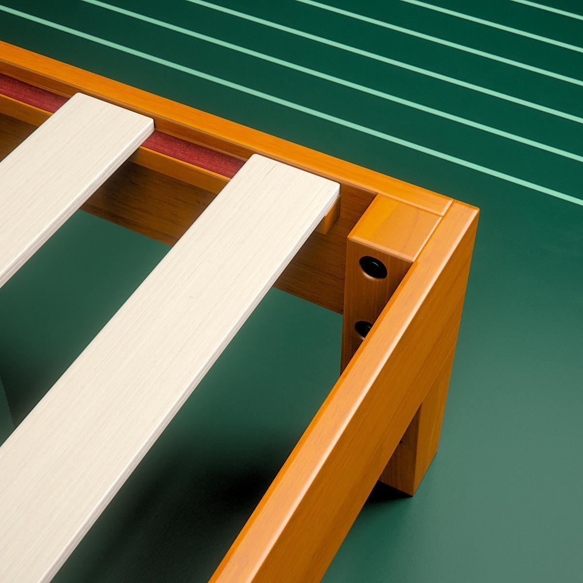 Wooden Deluxe Platform Bed Frame - overhead corner shot