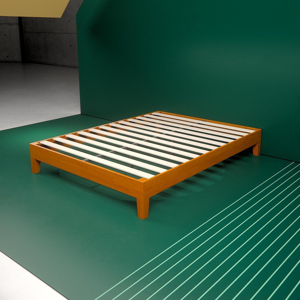 Wooden Deluxe Platform Bed Frame - overhead angle shot