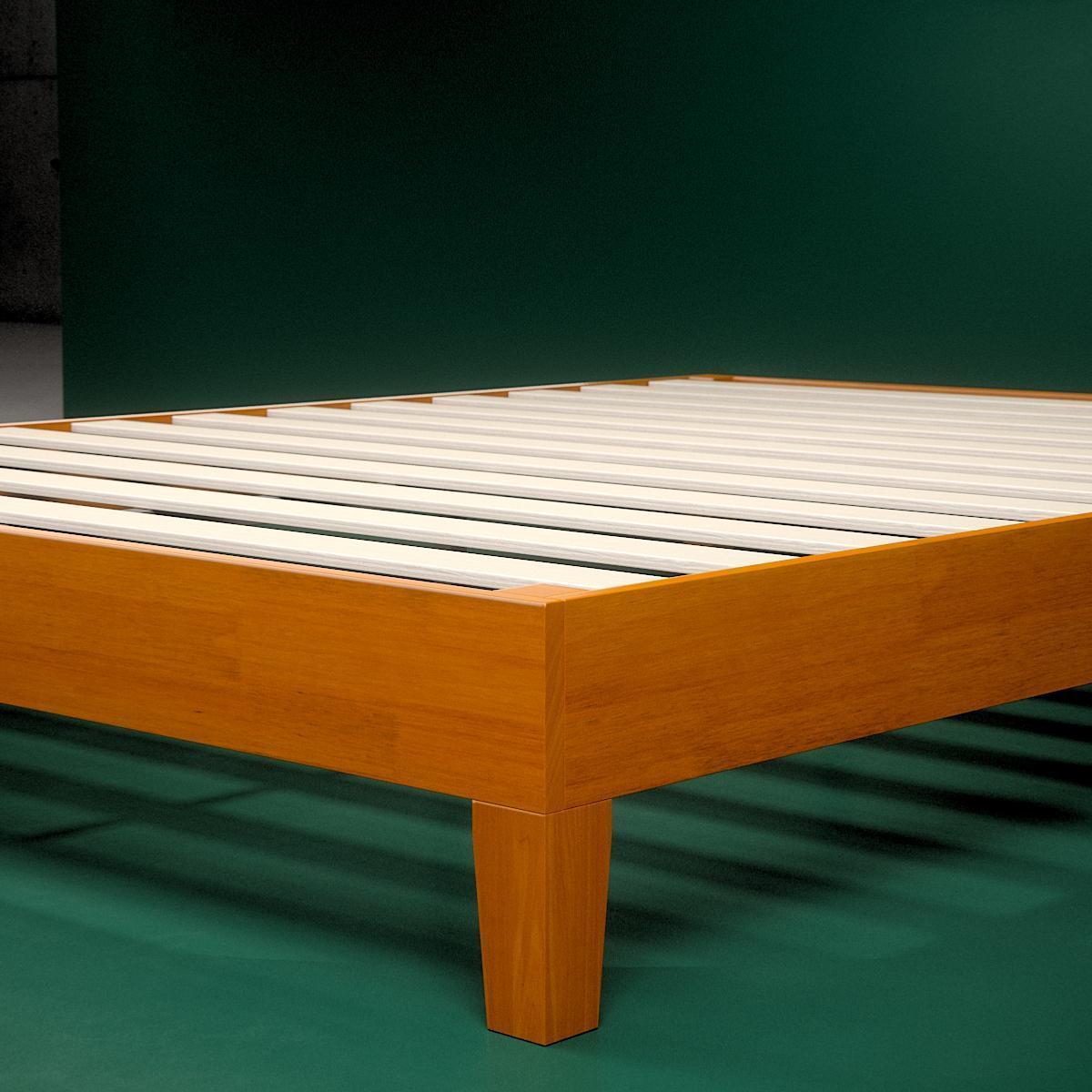 Wooden Deluxe Platform Bed Frame - corner shot