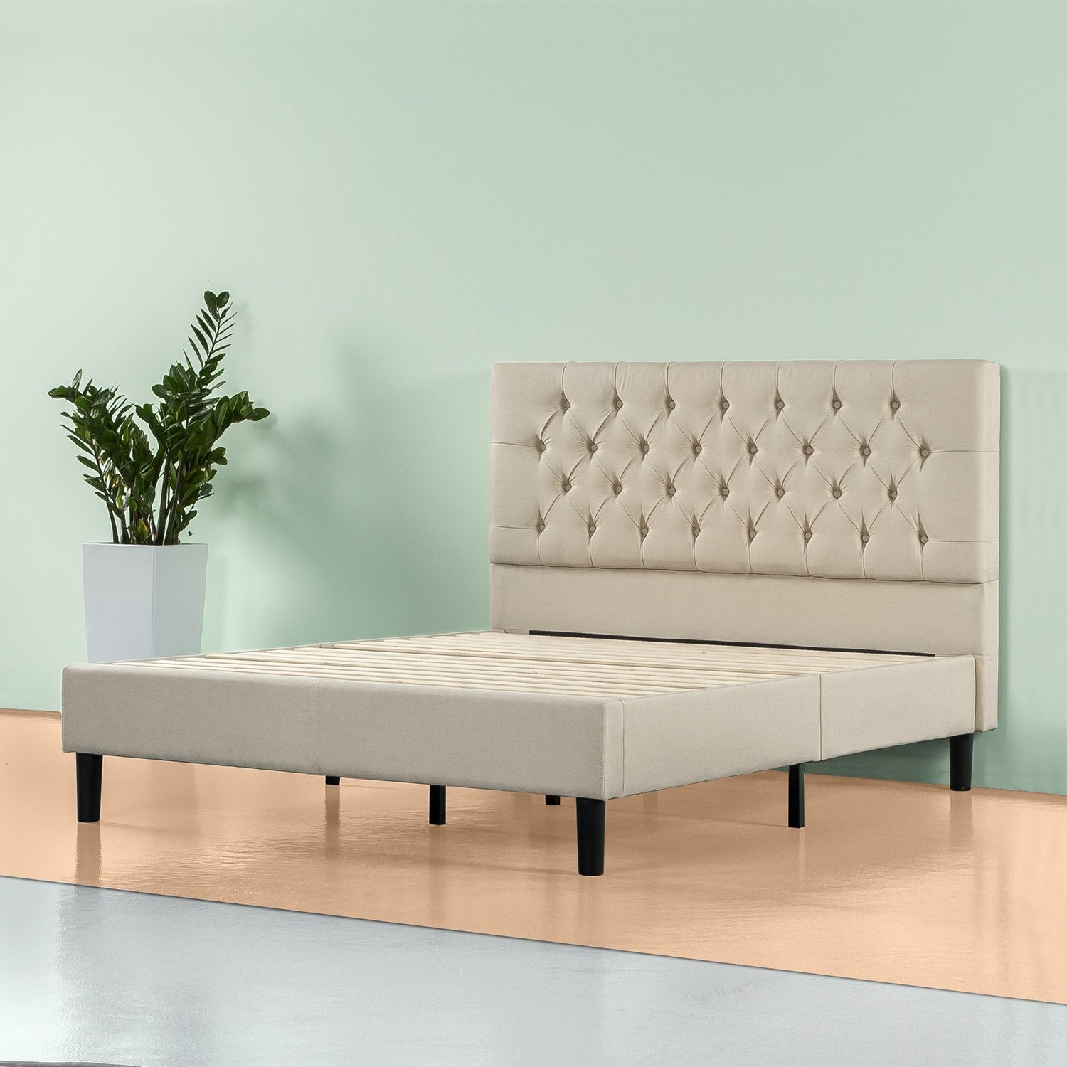 Upholstered Modern Classic Tufted Platform Bed Frame